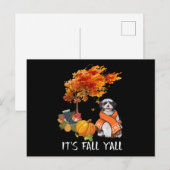 Hondenliefhebber | Shih Tzu is Herfst Yall Feestdagenkaart (Voorkant / Achterkant)