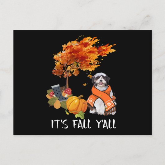 Hondenliefhebber | Shih Tzu is Herfst Yall Feestdagenkaart (Voorkant)