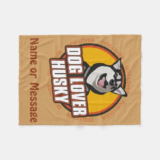 Hondenliefhebber Siberian Husky - Aangepaste naam  Fleece Deken (Voorkant (Horizontaal))