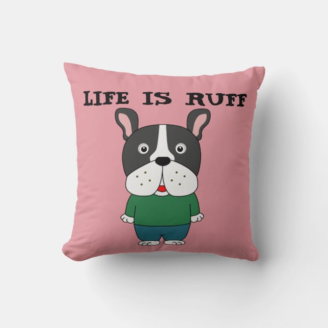HONDENLIEFHEBBER SIERKUSSEN, LIFE IS RUFF SIERKUSS KUSSEN (Voorkant)
