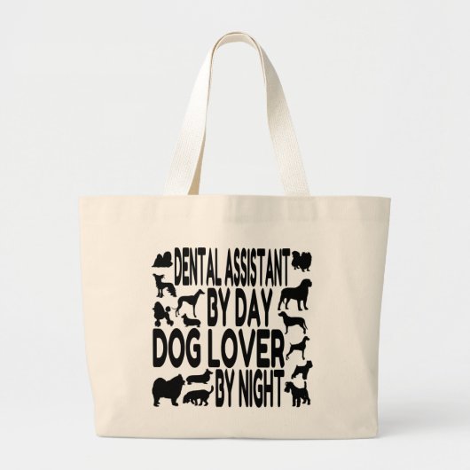 Hondenliefhebber tandartsassistente grote tote bag (Voorkant)