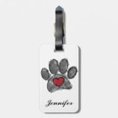 Hondenliefhebber Tekening Waterverf Bagagelabel (Achterkant verticaal)