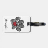 Hondenliefhebber Tekening Waterverf Bagagelabel (Achterkant horizontaal)