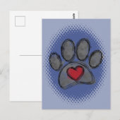 Hondenliefhebber Tekening Waterverf Halftone Print Briefkaart (Voorkant / Achterkant)