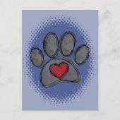 Hondenliefhebber Tekening Waterverf Halftone Print Briefkaart (Voorkant)