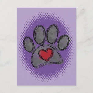 Hondenliefhebber Tekening Waterverf Halftone Print Briefkaart