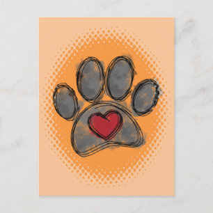 Hondenliefhebber Tekening Waterverf Halftone Print Briefkaart