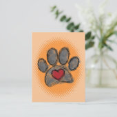 Hondenliefhebber Tekening Waterverf Halftone Print Briefkaart (Staand voorkant)