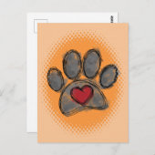 Hondenliefhebber Tekening Waterverf Halftone Print Briefkaart (Voorkant / Achterkant)