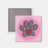 Hondenliefhebber Tekening Waterverf Halftone Print Magneet (Voorkant / Achterkant)