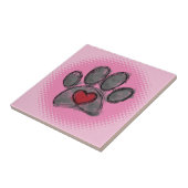 Hondenliefhebber Tekening Waterverf Halftone Print Tegeltje (Zijkant)