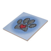 Hondenliefhebber Tekening Waterverf Halftone Print Tegeltje (Zijkant)