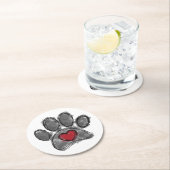 Hondenliefhebber Tekening Waterverf Ronde Kartonnen Onderzetter (Insitu)