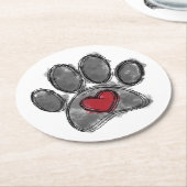 Hondenliefhebber Tekening Waterverf Ronde Kartonnen Onderzetter (Gebogen)