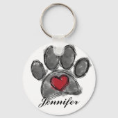 Hondenliefhebber Tekening Waterverf Sleutelhanger (Voorkant)