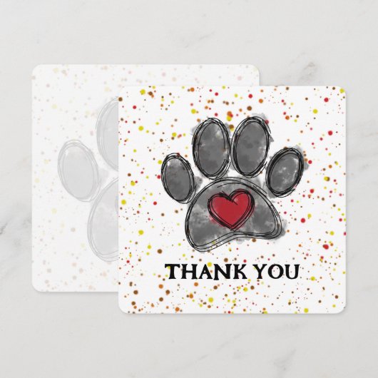 Hondenliefhebber Tekening Waterverf Verf Splatter Bedankkaart (Voorkant / Achterkant)