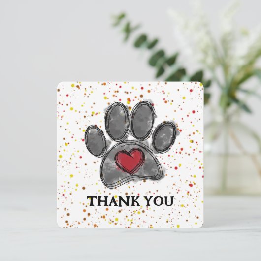 Hondenliefhebber Tekening Waterverf Verf Splatter Bedankkaart (Staand voorkant)