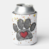 Hondenliefhebber Tekening Waterverf Verf Splatter Blikjeskoeler (Blikje Voorkant)