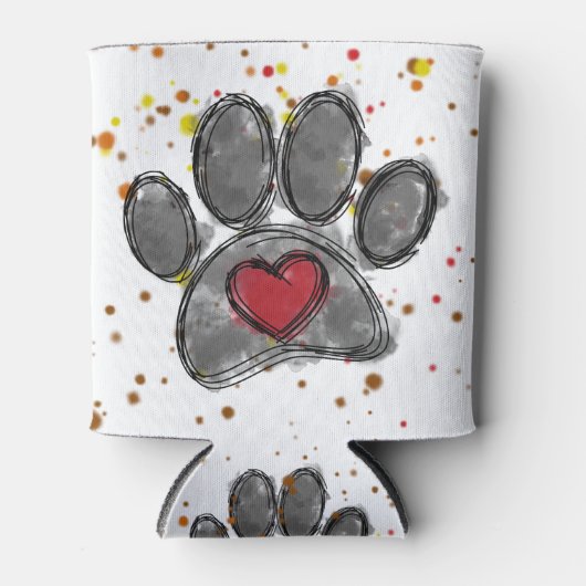 Hondenliefhebber Tekening Waterverf Verf Splatter Blikjeskoeler (Voorkant)