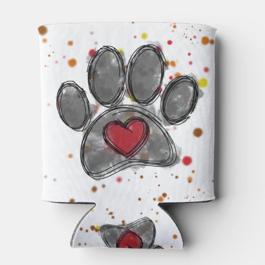 Hondenliefhebber Tekening Waterverf Verf Splatter Blikjeskoeler (Achterkant)