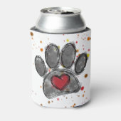 Hondenliefhebber Tekening Waterverf Verf Splatter Blikjeskoeler (Blikje Achterkant)