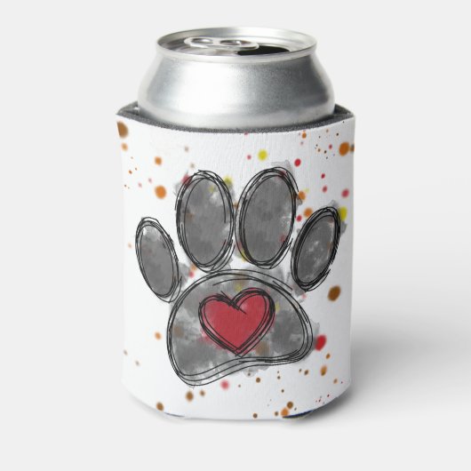 Hondenliefhebber Tekening Waterverf Verf Splatter Blikjeskoeler (Blikje Achterkant)