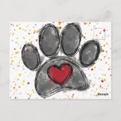 Hondenliefhebber Tekening Waterverf Verf Splatter Briefkaart (Achterkant)