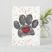 Hondenliefhebber Tekening Waterverf Verf Splatter Kaart (Staand voorkant)