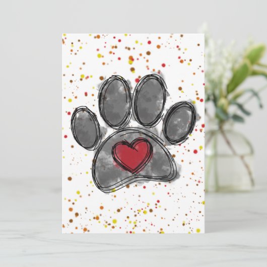 Hondenliefhebber Tekening Waterverf Verf Splatter Kaart (Staand voorkant)