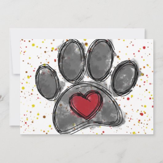 Hondenliefhebber Tekening Waterverf Verf Splatter Kaart (Achterkant)