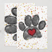 Hondenliefhebber Tekening Waterverf Verf Splatter Kaart (Voorkant / Achterkant)