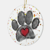 Hondenliefhebber Tekening Waterverf Verf Splatter Keramisch Ornament (Links)