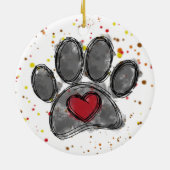 Hondenliefhebber Tekening Waterverf Verf Splatter Keramisch Ornament (Achterkant)