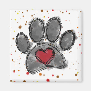 Hondenliefhebber Tekening Waterverf Verf Splatter Magneet