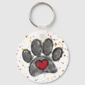 Hondenliefhebber Tekening Waterverf Verf Splatter Sleutelhanger (Voorkant)