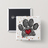 Hondenliefhebber Tekening Waterverf Verf Splatter Vierkante Button 5,1 Cm (Voorkant /achterkant)