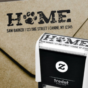 HONDENLIEFHEBBER thuis - Pauw afdrukken - Retourad Zelfinktende Stempel