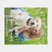 Hondenliefhebber True Love heeft 4 paws Custom Pet Fleece Deken (Voorkant (Horizontaal))