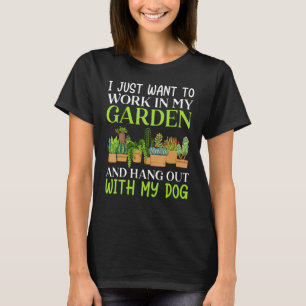 Hondenliefhebber Tuinman Schattige Pot Planting Pe T-shirt