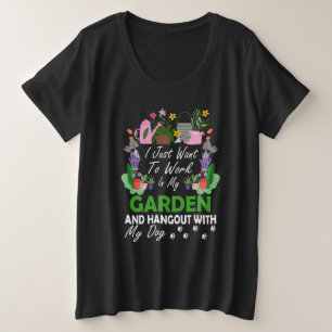 Hondenliefhebber Tuinman Tuin Huisdier Planten Tui Grote Maat T-shirt