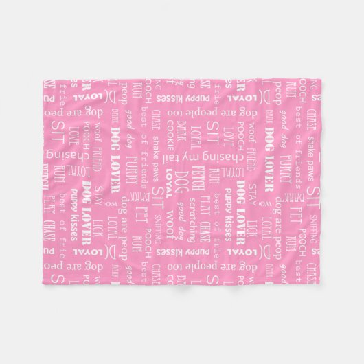 Hondenliefhebber Typografie Fleece Blanket (Voorkant (Horizontaal))