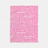 Hondenliefhebber Typografie Fleece Blanket (Voorkant)