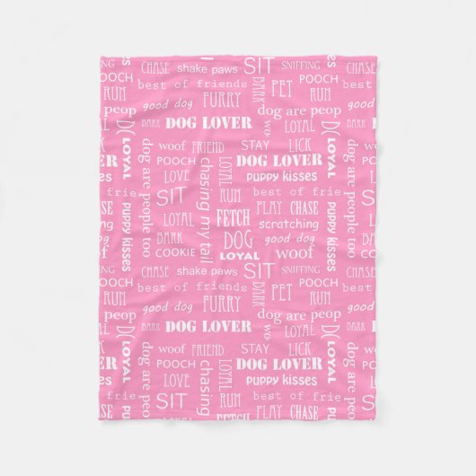 Hondenliefhebber Typografie Fleece Blanket (Voorkant)