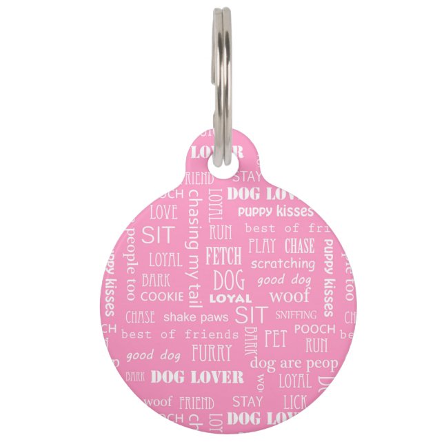 Hondenliefhebber Typografie Huisdierpenning (Voorkant)