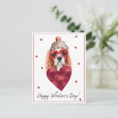 Hondenliefhebber Valentijn Gift Cavalier King Span Feestdagenkaart (Staand voorkant)