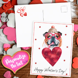 Hondenliefhebber Valentijn Gift English Bulldog Feestdagenkaart