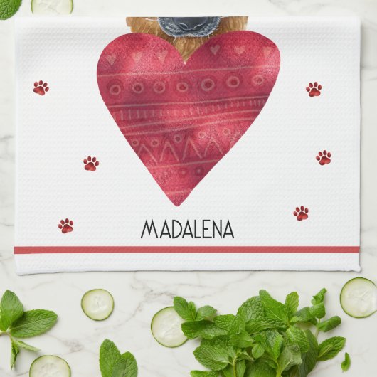 Hondenliefhebber Valentijn Gift German Shepherd Theedoek (Gevouwen)