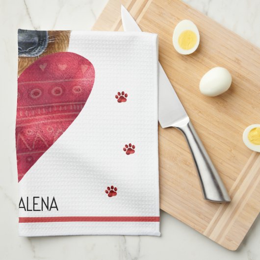 Hondenliefhebber Valentijn Gift German Shepherd Theedoek (Quarter Fold)