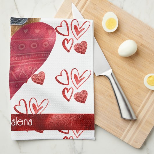 Hondenliefhebber Valentijn Gift German Shepherd Theedoek (Quarter Fold)