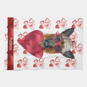 Hondenliefhebber Valentijn Gift German Shepherd Theedoek (Horizontaal)